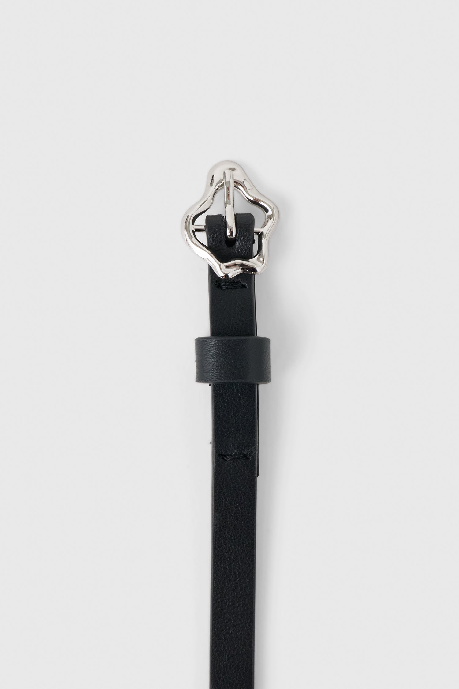 Small coral leather belt