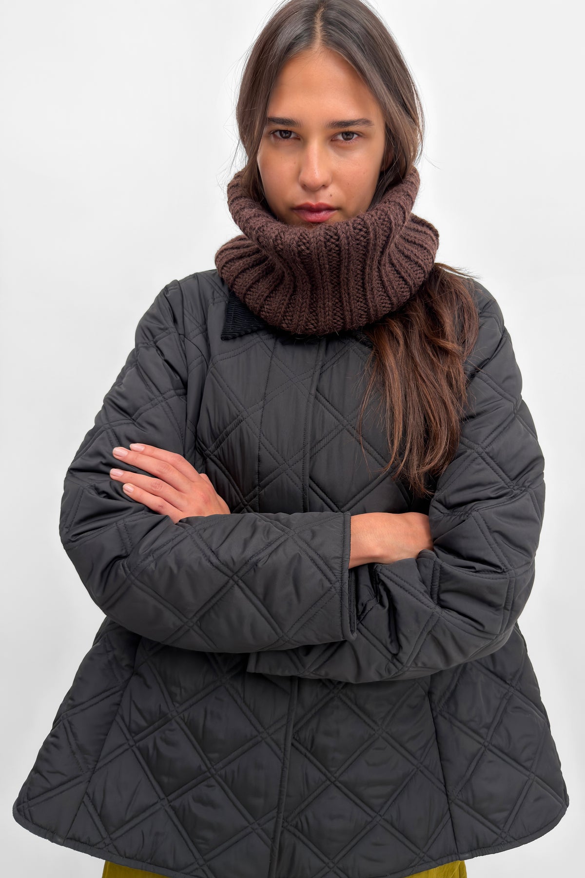 The Taby merino alpaca knit tube scarf