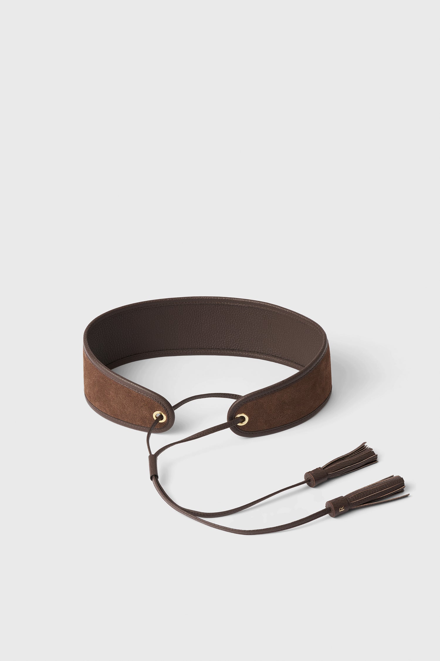 The Tassel leather and suede belt