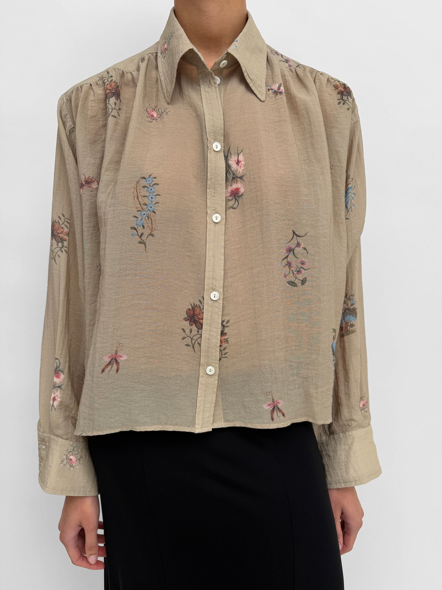 The Taylor plissé cropped shirt in Duchess
