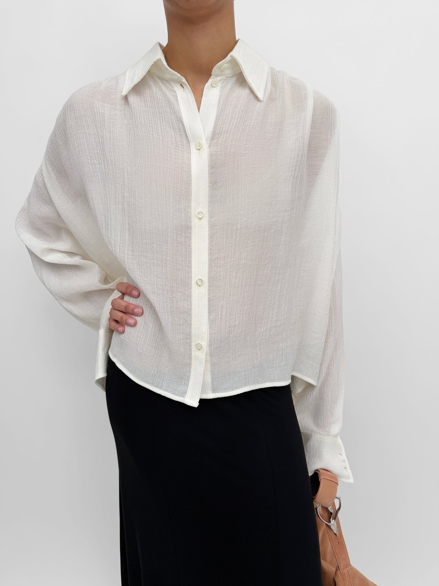 The Taylor plissé cropped shirt