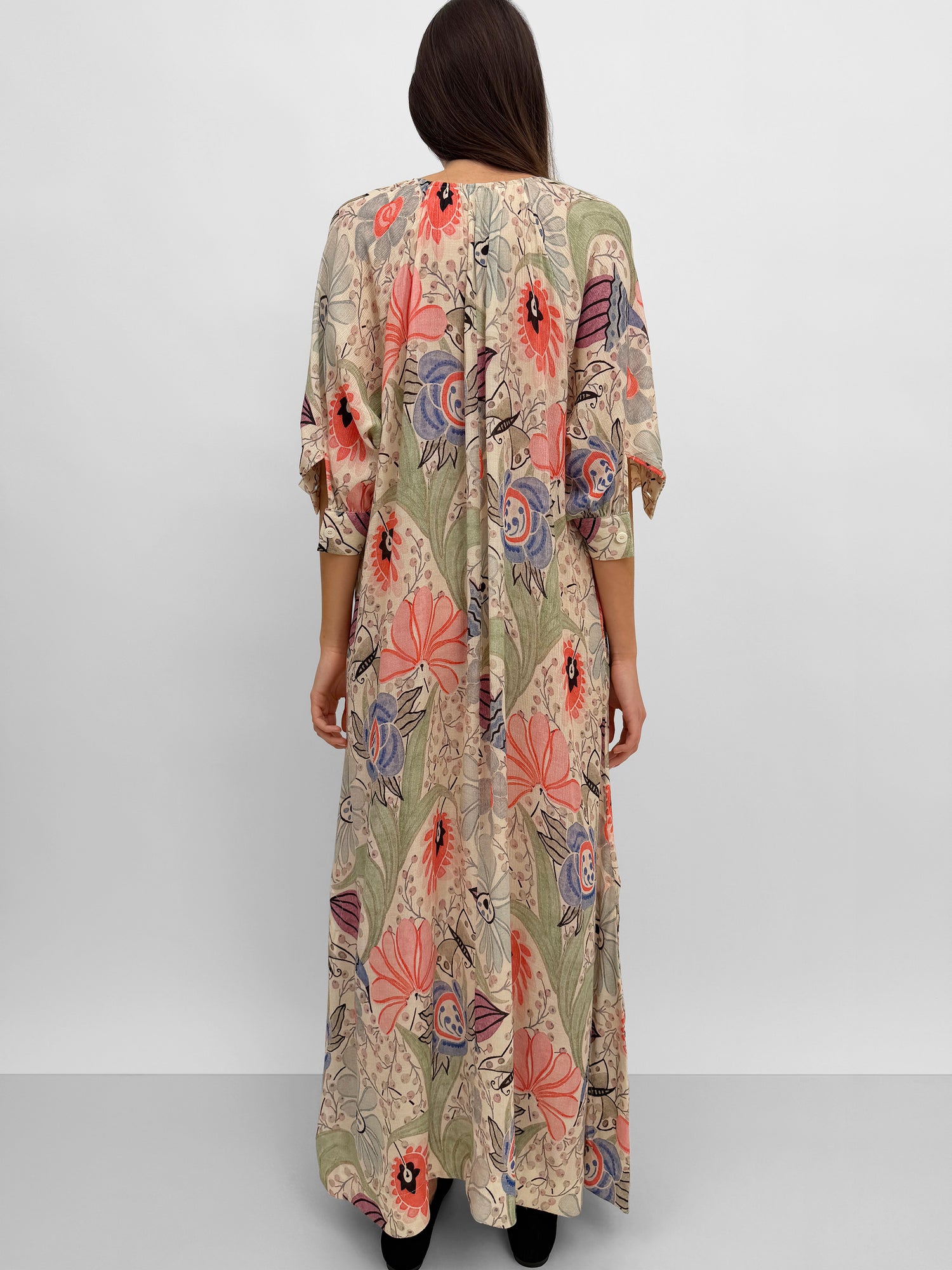 The Windy print plissé dress