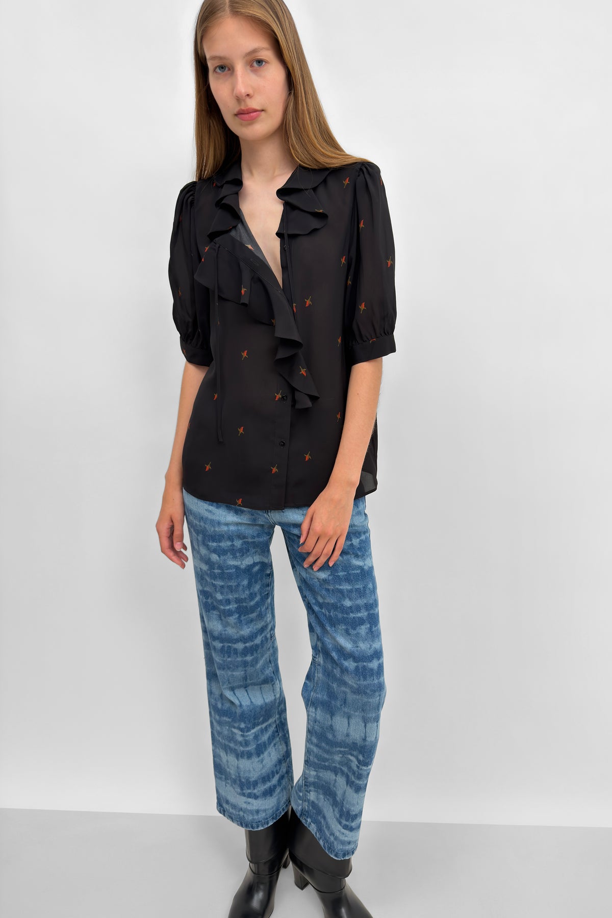 The Xilla flounce blouse