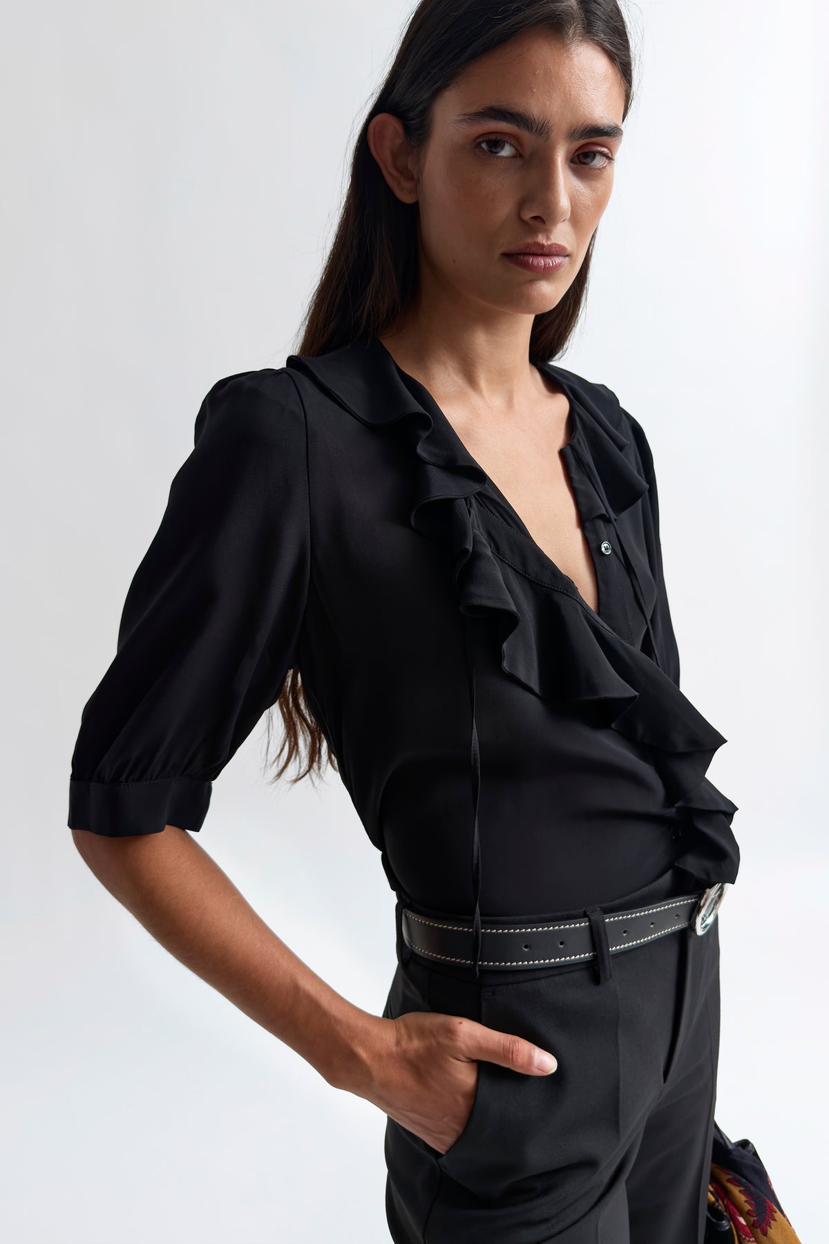 The Xilla flounce blouse
