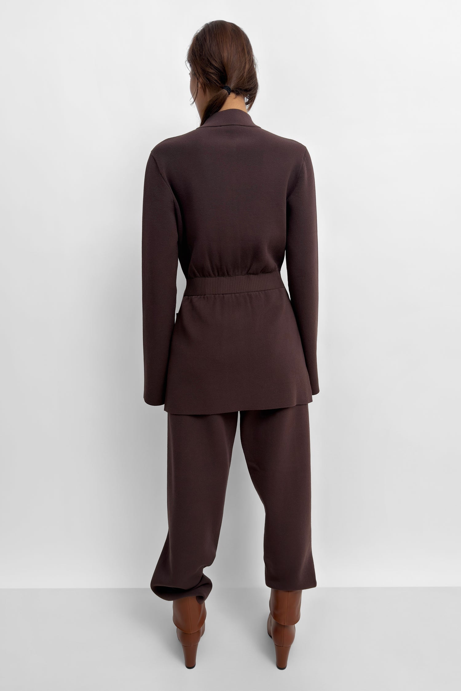 The Yeom soft knit travel suit cardigan