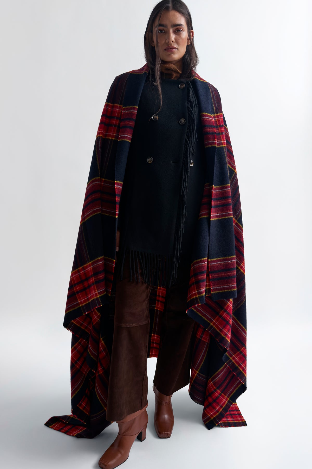 The Youla fringed blanket coat
