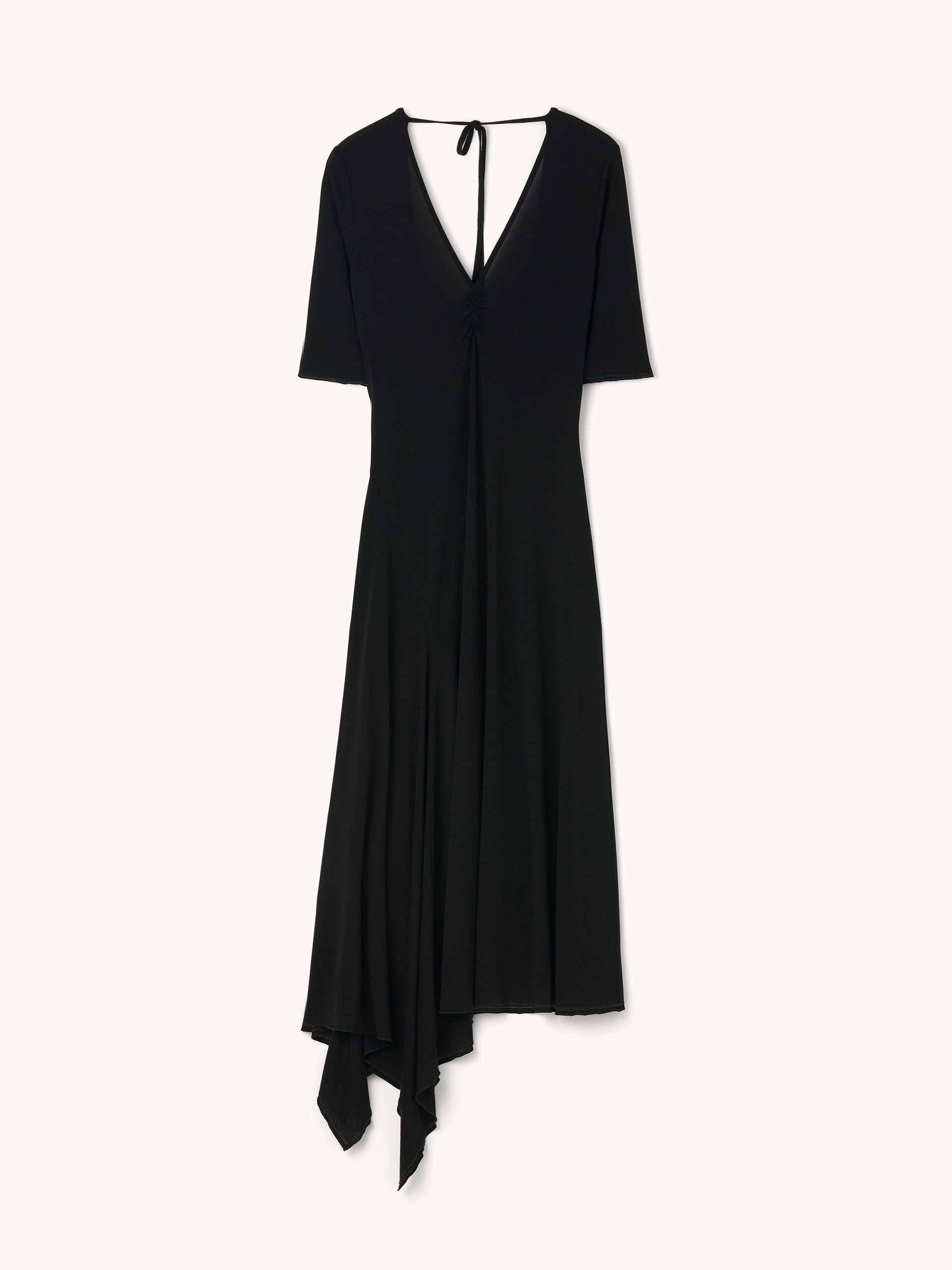 open tie-back pointelle knit dress The Morenzo Patchwork Pointelle Knit Maxi Dress main image 1
