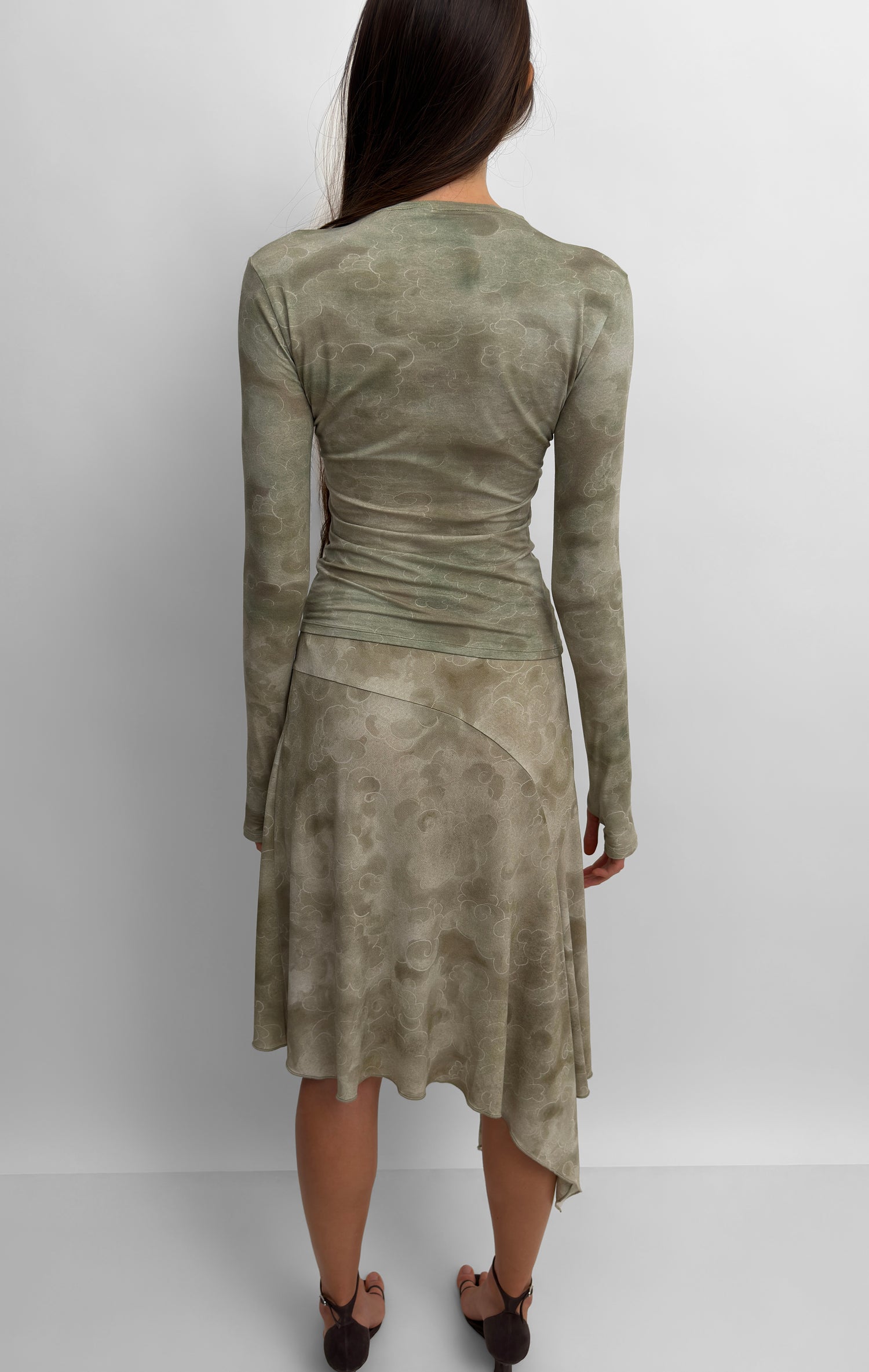 The Karlai long sleeve dance top in Clouds