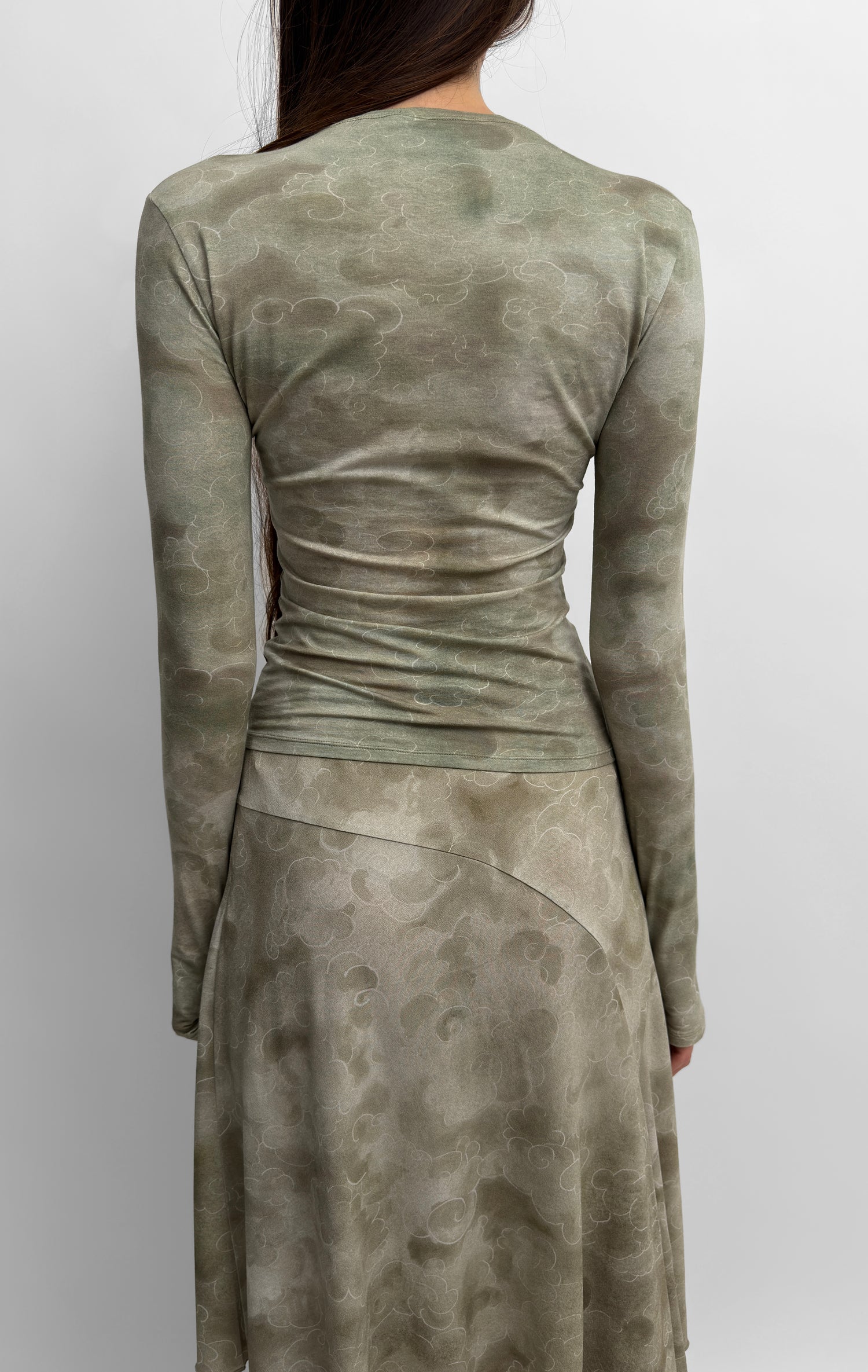 The Karlai long sleeve dance top in Clouds