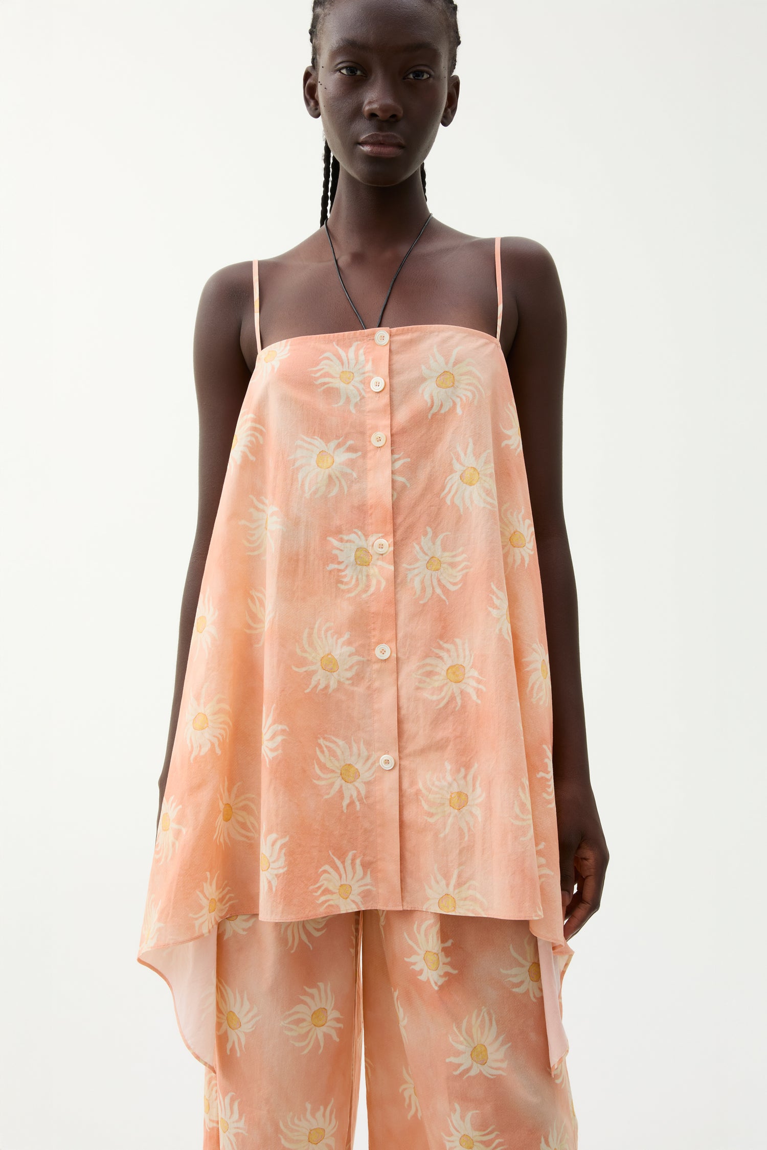 Sheet cotton print blouse