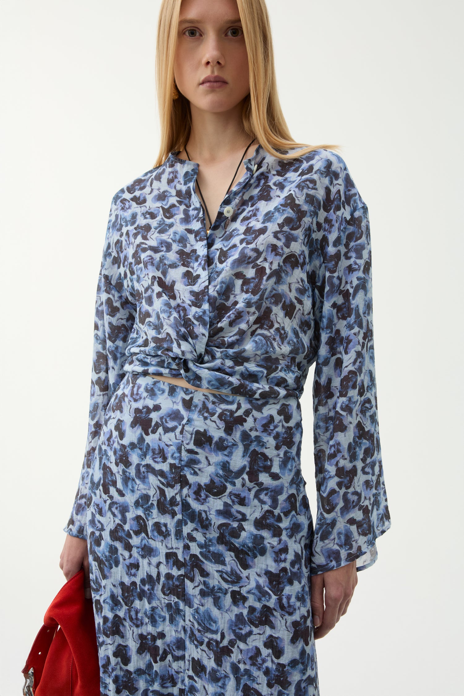 Cecilie violet ditsy blouse