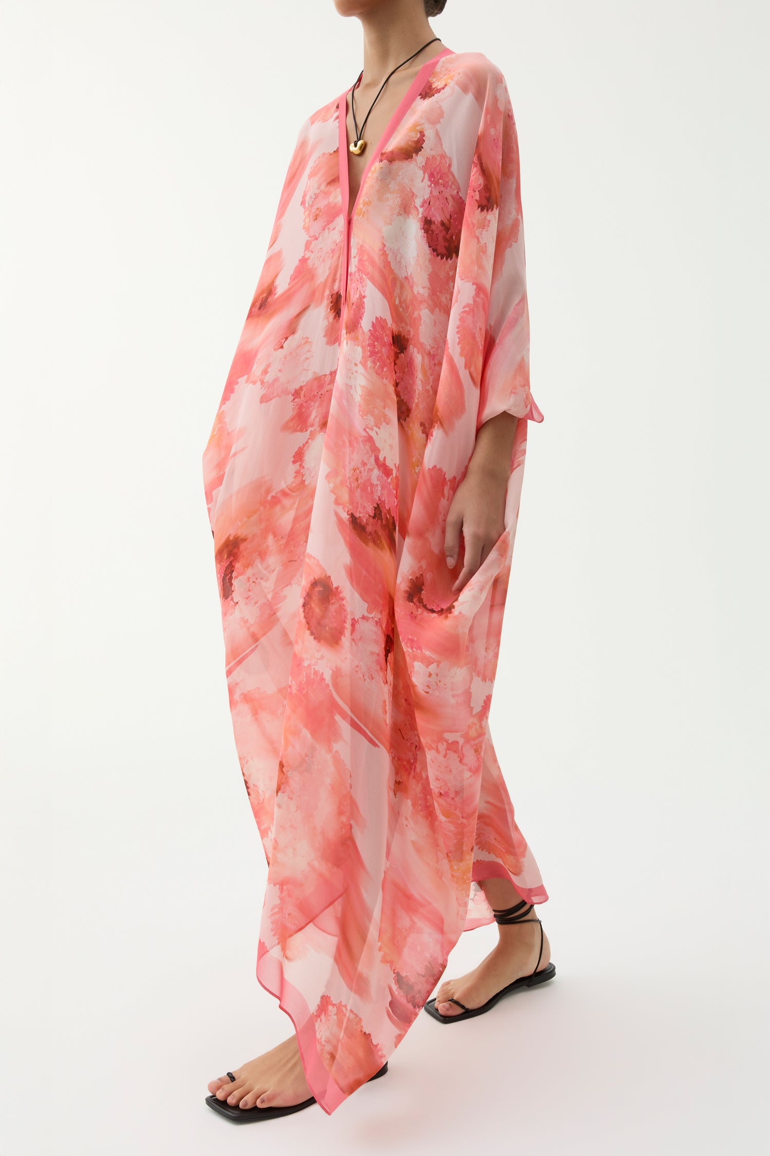 Agave blurry flower caftan